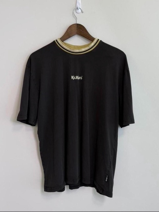 Kickers Other - Vintage Y2K Kickers Brown Ringer T-Shirt Yellow Trim Logo Tee Size M
